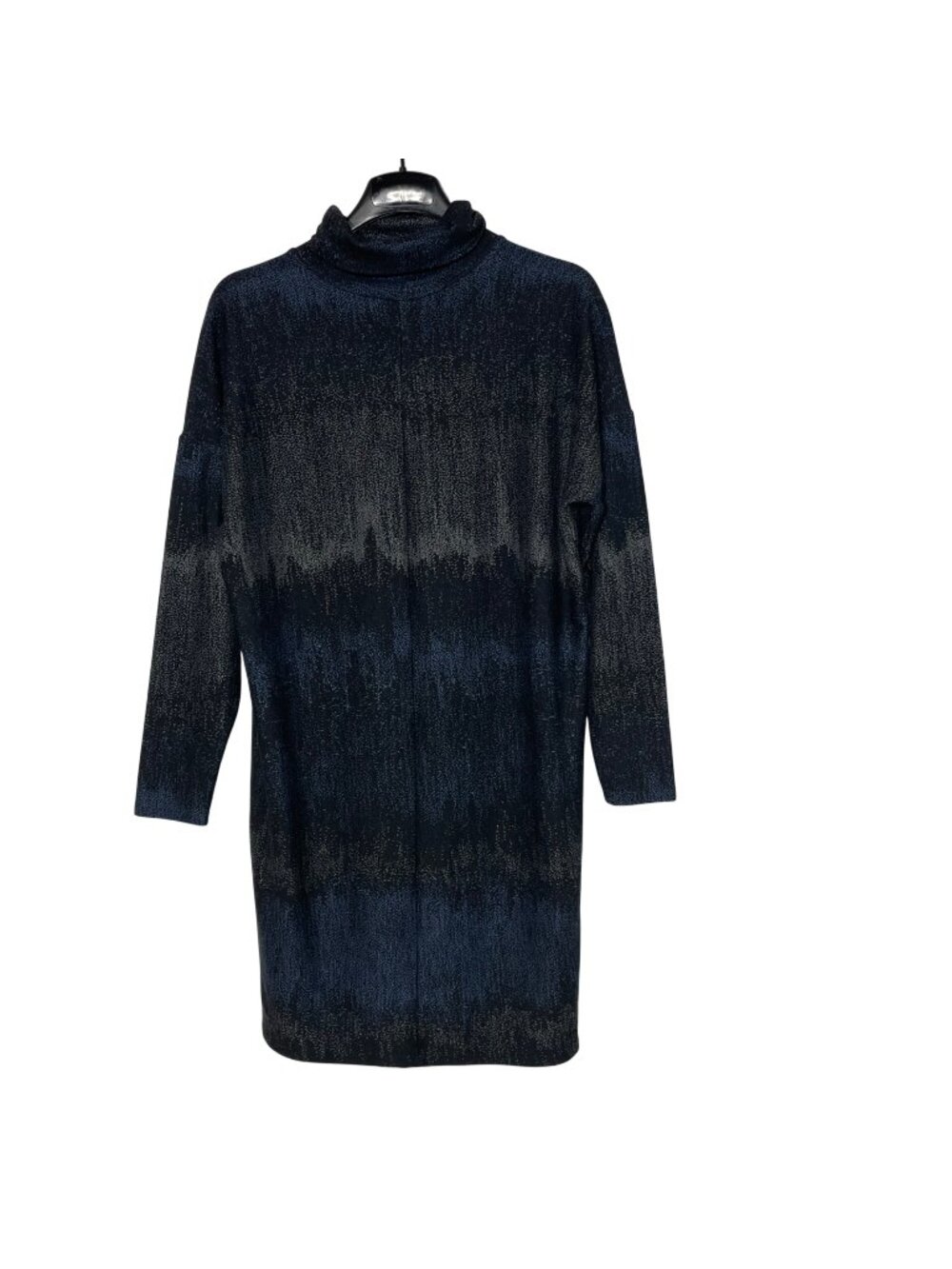 Isle by Melis Kozan Abstract Dot Turtleneck Sweater Dress Black Blue Sz SM